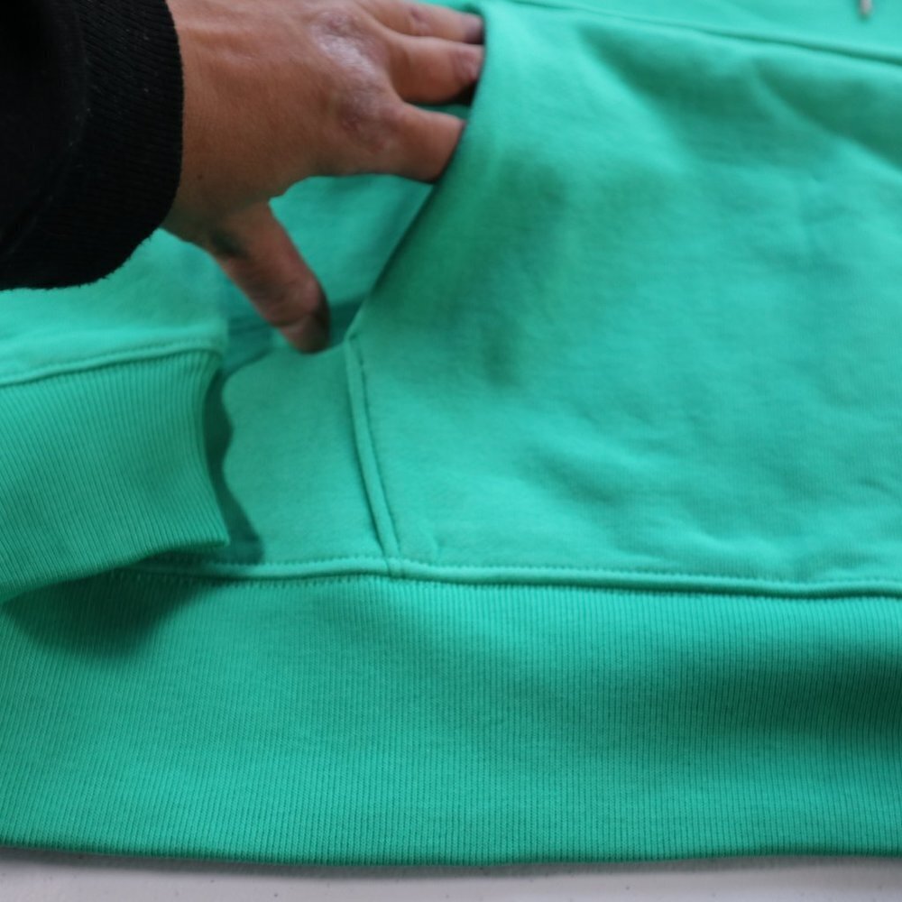 NEW EVERLANE The Track Organic Cotton Hoodie Bright Kelly Green Oversized  S - Picture 6 of 9